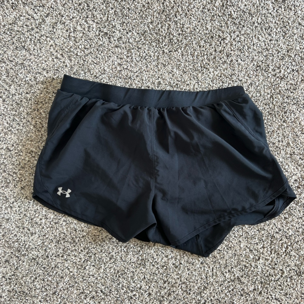 2 pairs Under armour black gym shorts. Size L.
